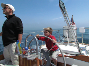 Steve and Keegan at the helm